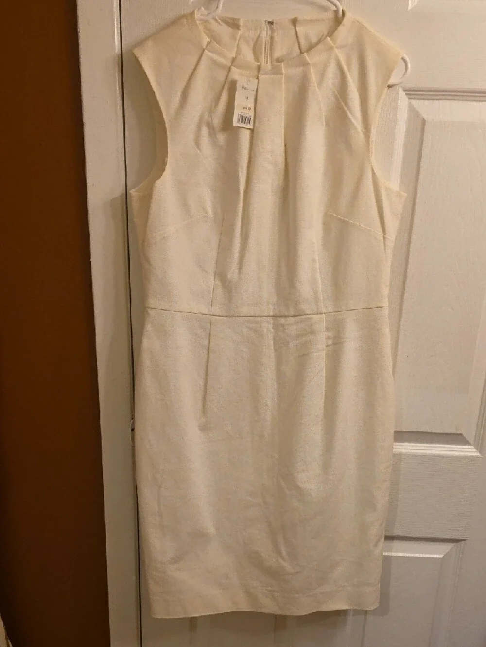 Banana Republic Ivory Sleeveless Midi Sheath Dress - Picture 7 of 10